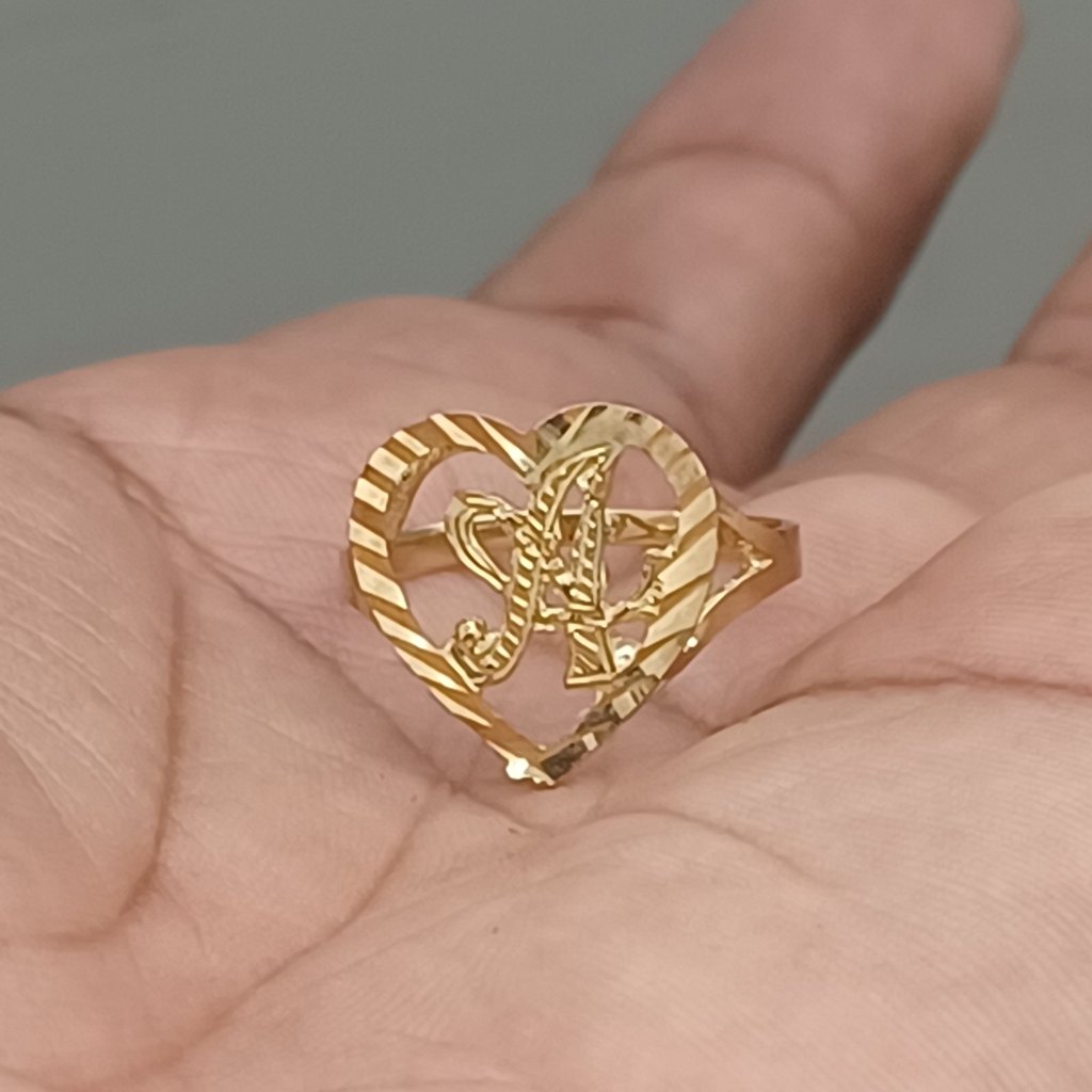 10kt Real Gold Letter A Ring For Women Size 7.5